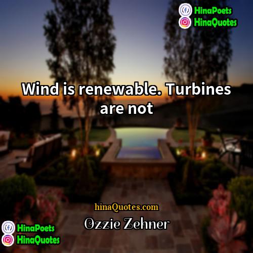 Ozzie Zehner Quotes | Wind is renewable. Turbines are not.
 